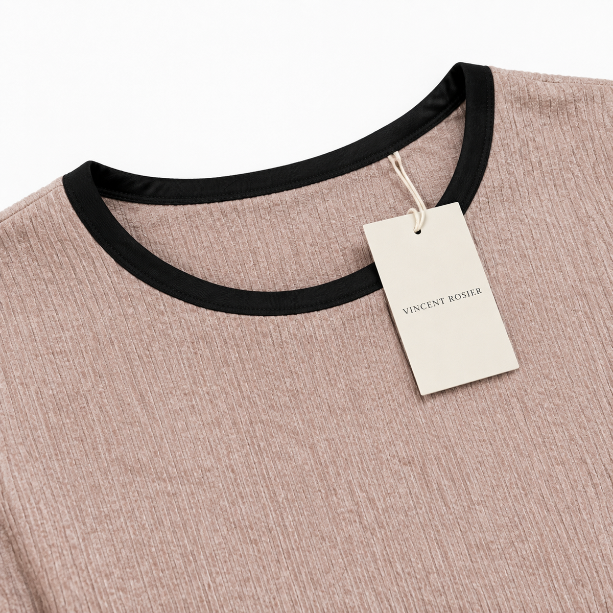 The Amelie Crew-Neck Wide-Leg Knit Set - 白色 - Brand tag concept