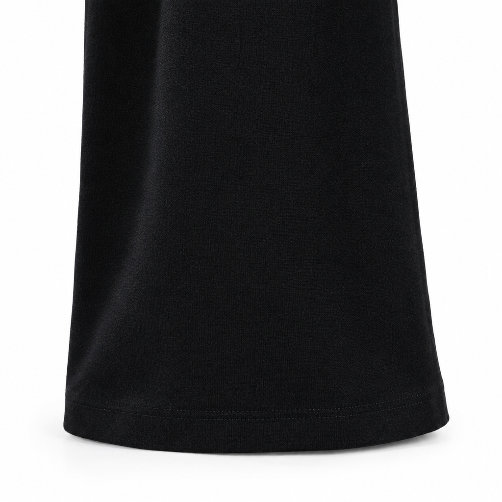 The Lucie Polo-Collar Knit Set - Black - lower detail
