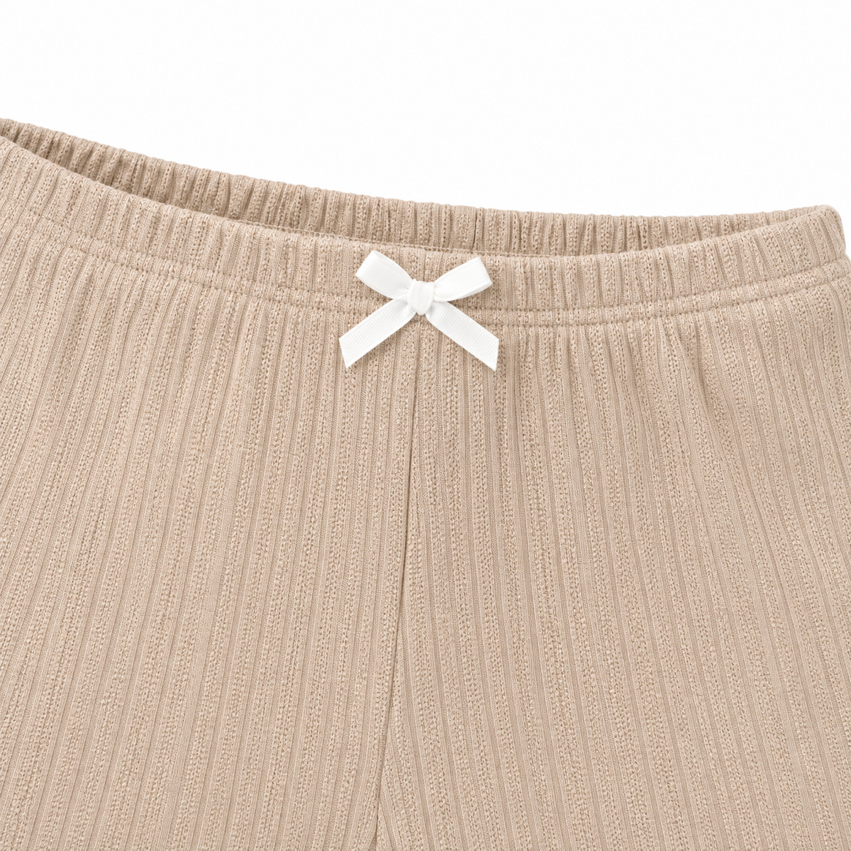 The Celeste Fine-Rib Lounge Set - Beige - Beige · Waist detail