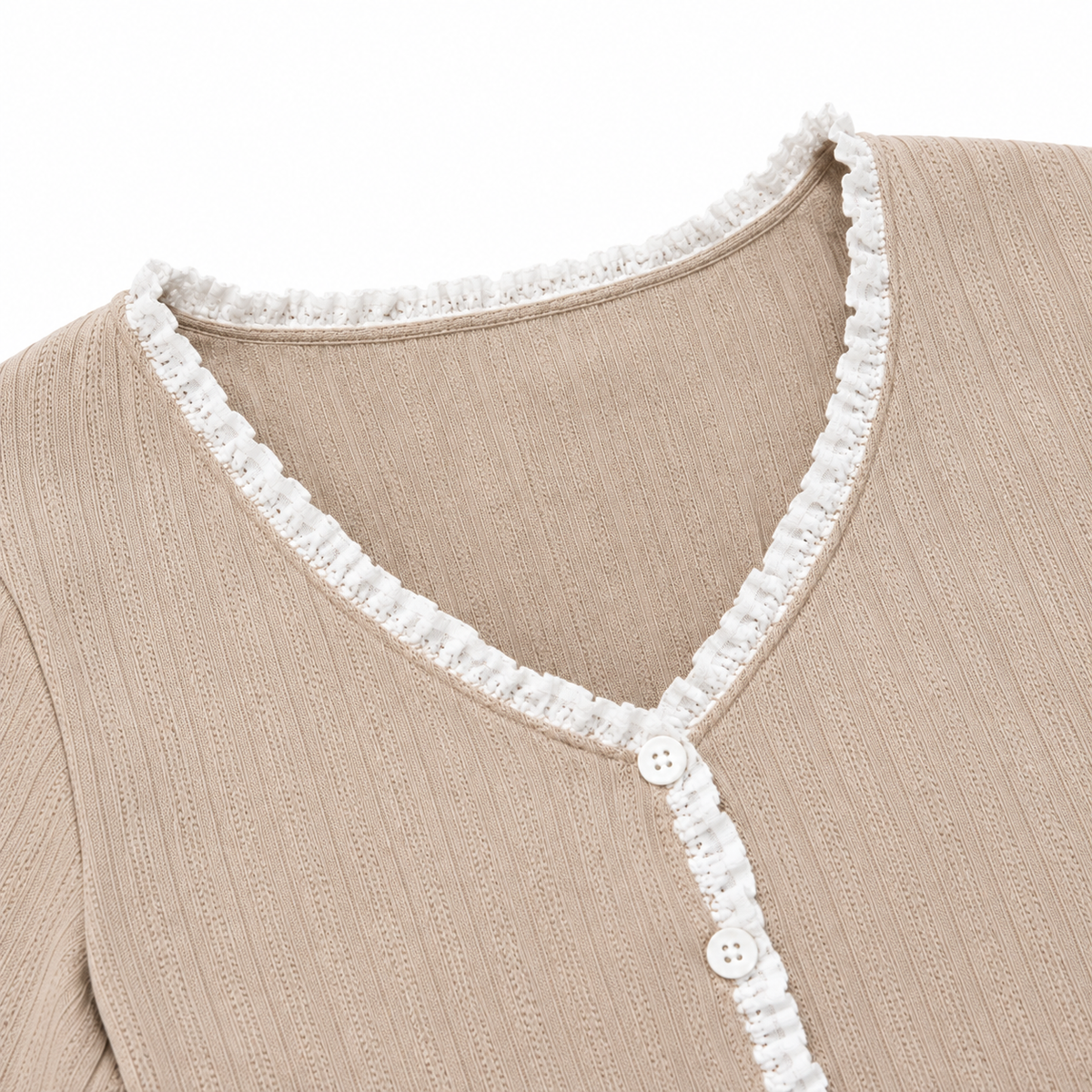 The Celeste Fine-Rib Lounge Set - Beige - Beige · IMG-1063