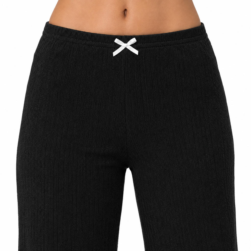 The Celeste Fine-Rib Lounge Set - black - Detail
