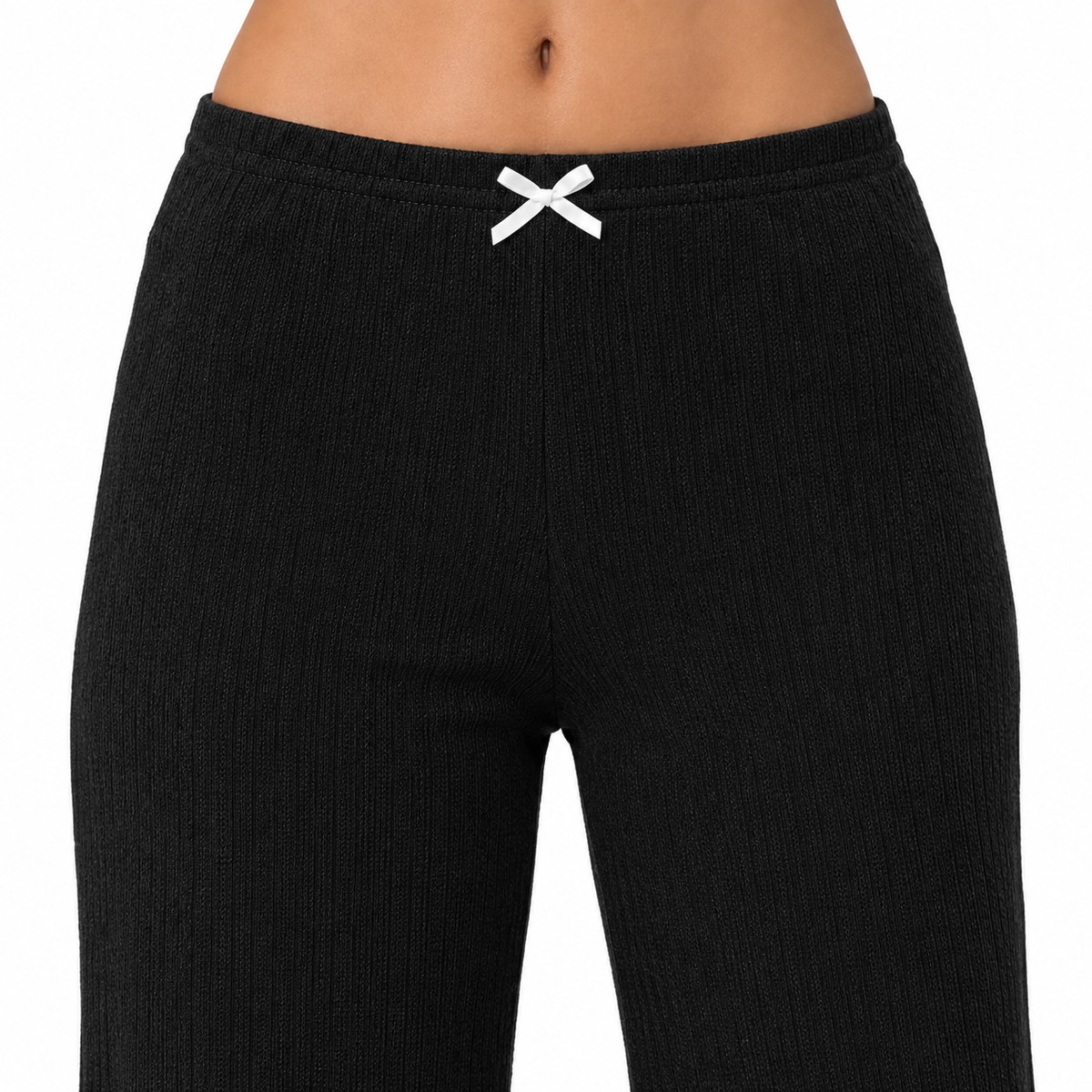 The Celeste Fine-Rib Lounge Set - black - Detail