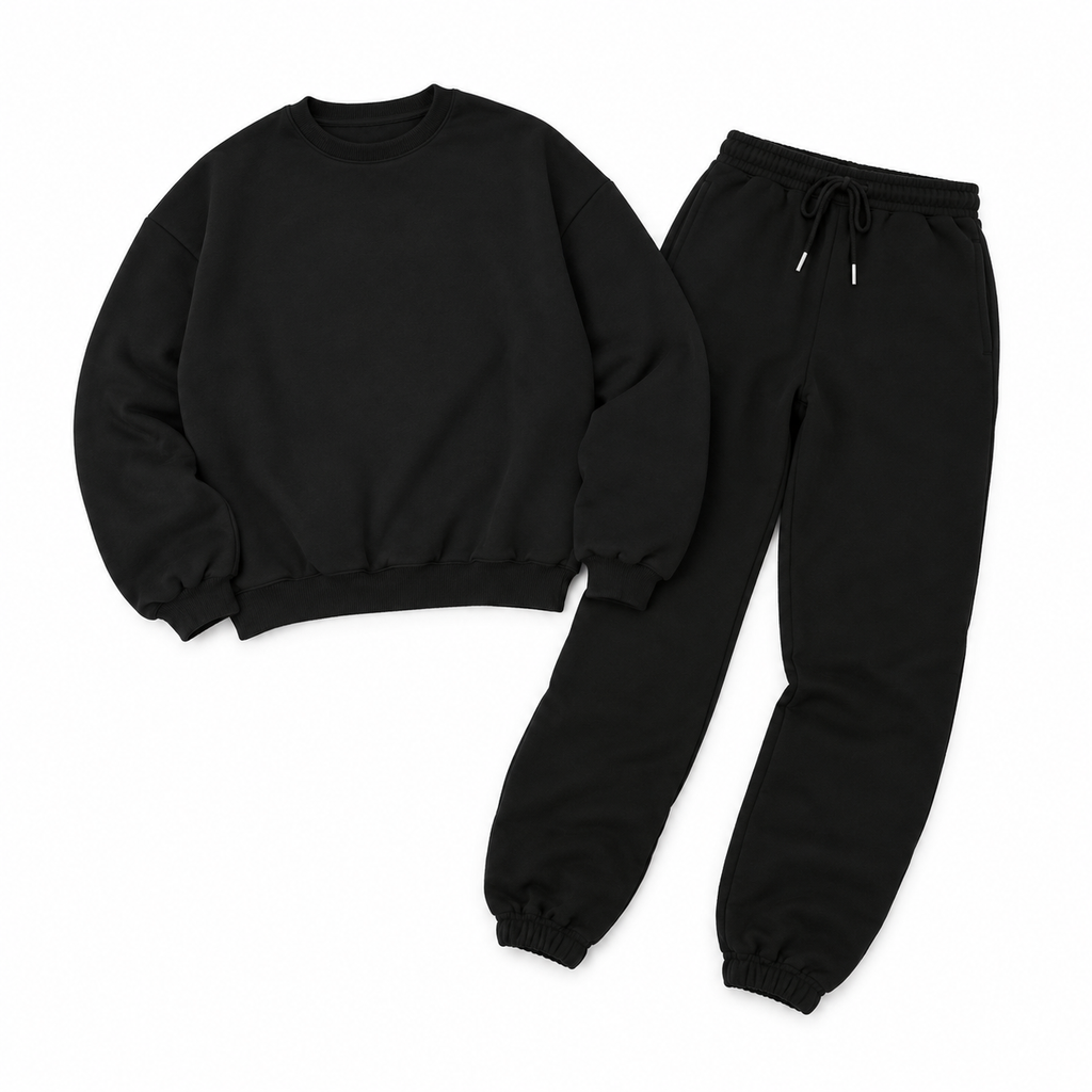 The Manon Sweatshirt & Jogger Set - Black - Black · Complete set