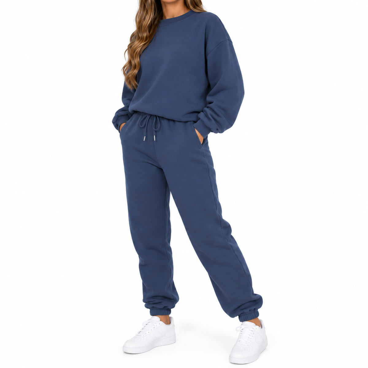 The Manon Sweatshirt & Jogger Set - Slate Blue - Slate Blue · Three-quarter