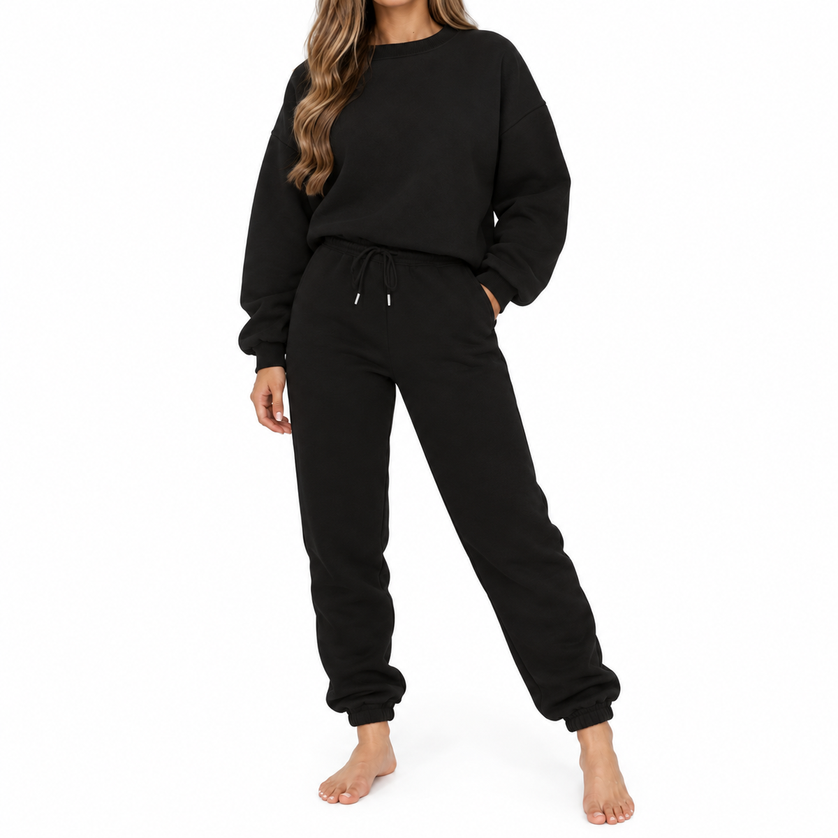 The Manon Sweatshirt & Jogger Set - Black - Black · Main