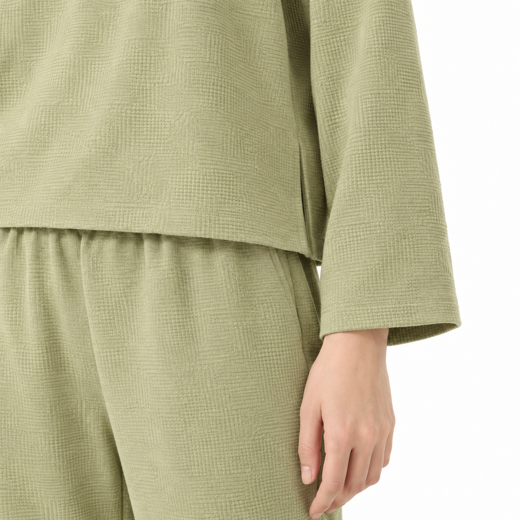 The Noemie Long-Sleeve Lounge Set - Sage - Sage · Cuff and waist