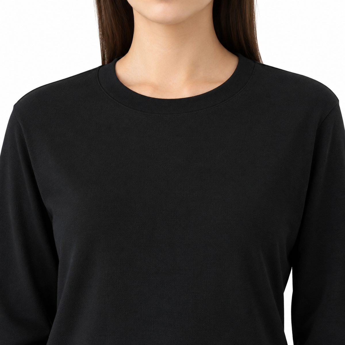 The Noemie Long-Sleeve Lounge Set - Ladies black - upper detail