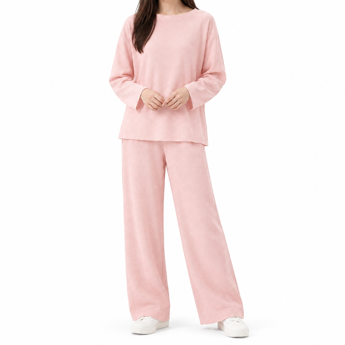 The Noemie Long-Sleeve Lounge Set - Pink - Pink · Main